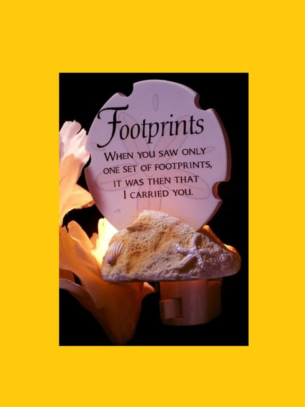 "Footprints in the Sand" Poem Nightlight (bulb included) 5 1/2" tall 73857